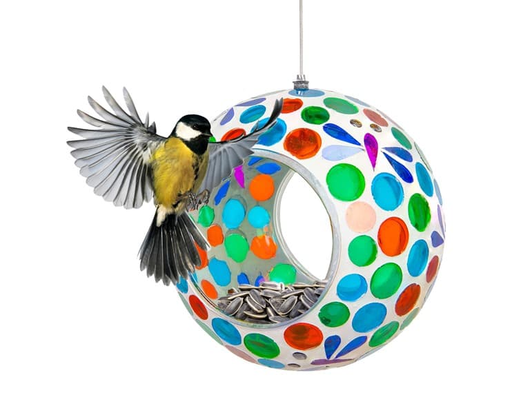 Sunnydaze 6" Mosaic Bird Feeder, Dragonfly Dreams - Image 1