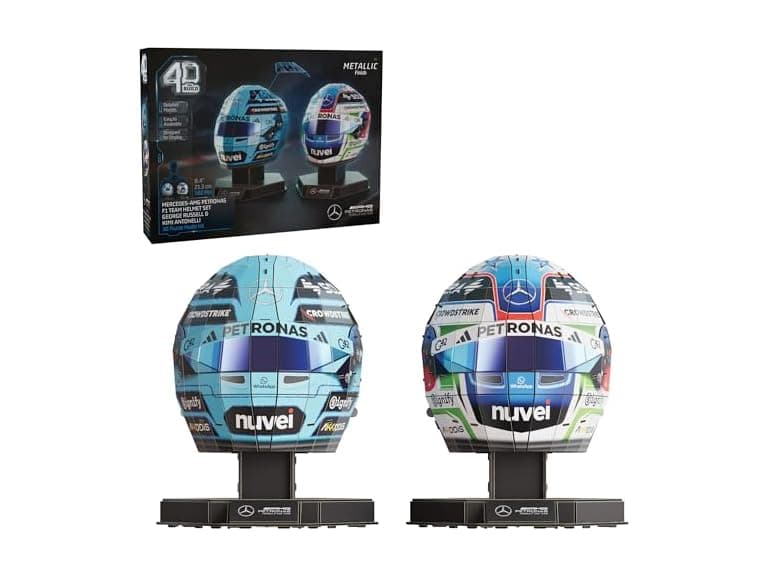 4D Build, Mercedes-AMG F1 Helmet Set 3D Model Kit - Image 1