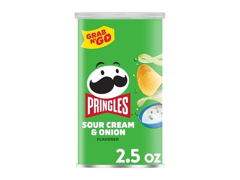 Pringles Sour Cream and Onion Potato Crisps 2.5oz - Image 1