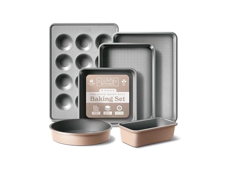6 Pc Stackable Bakeware Set Taupe - Image 1