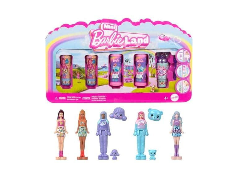 Polly Pocket Mini Barbie Land 5-Pack Pop Reveal - Image 1