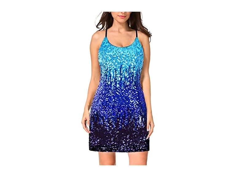Maner Women (M) Glitter Sequin Adjustable Dress - Image 1