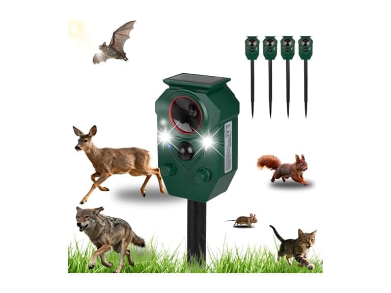 Balkene Home 4 Pack Solar Ultrasonic Animal Repeller - Image 1