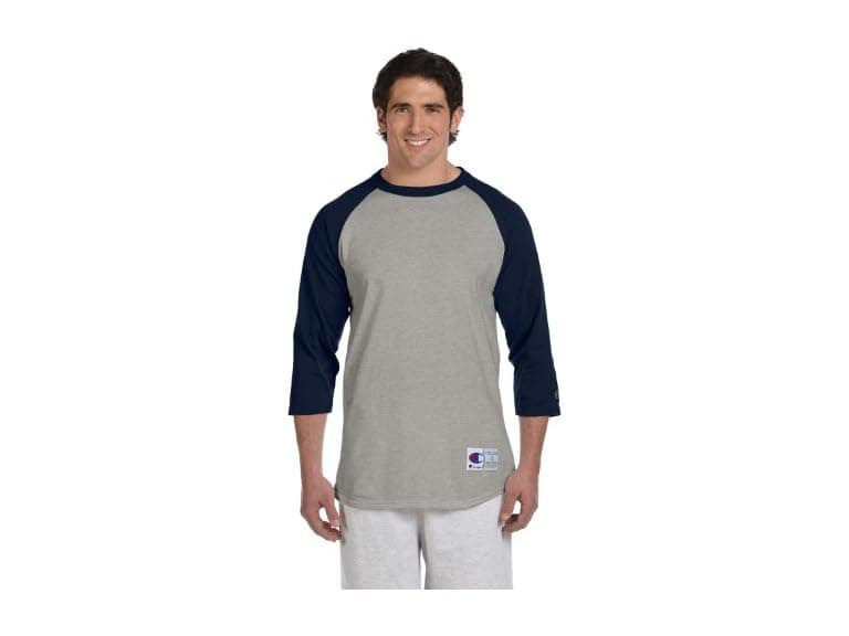 Champion Men (M) Raglan Baseball T-Shirt_Oxford - Image 1