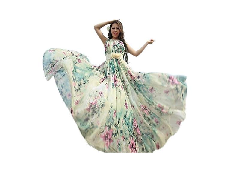 MedeShe Women (M) Chiffon Holiday Beach Maxi Dress - Image 1