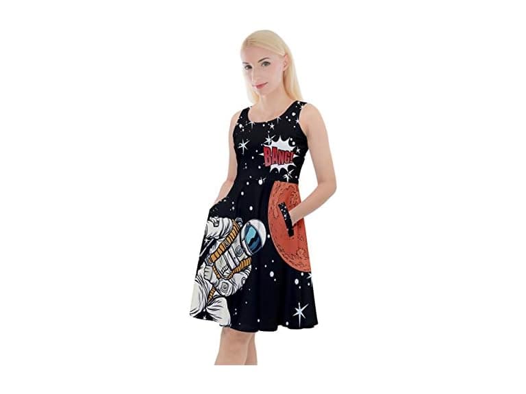 CowCow Women (XL) Astronaut Pop Art Knee Dress - Image 1