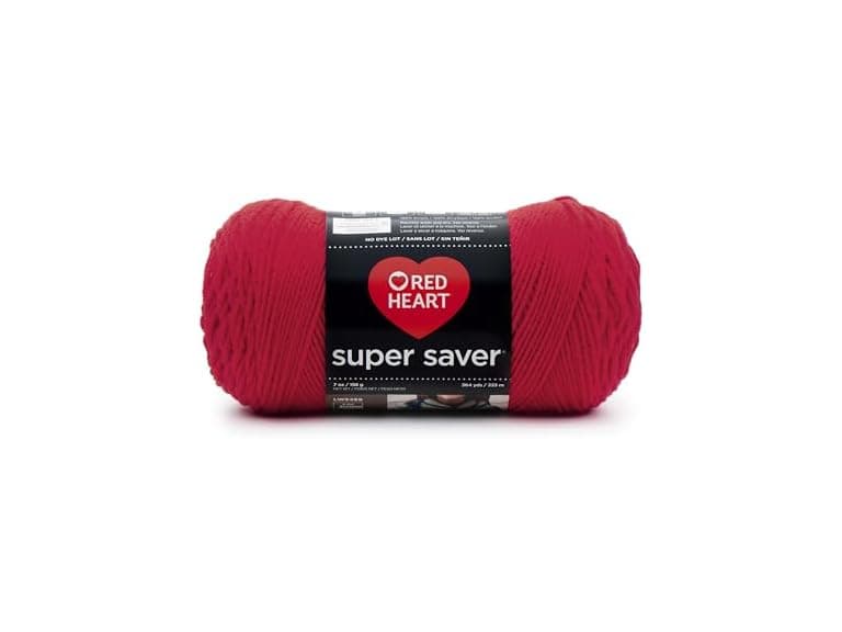 RED HEART Super Saver Yarn, Hot Red - Image 1
