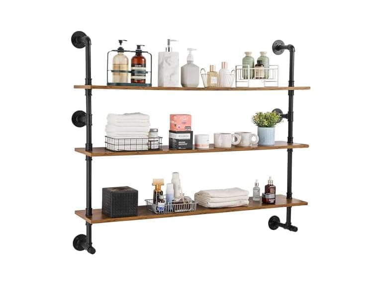 Industrial Pipe Shelf, 2 Tier 24x7.87in - Image 1