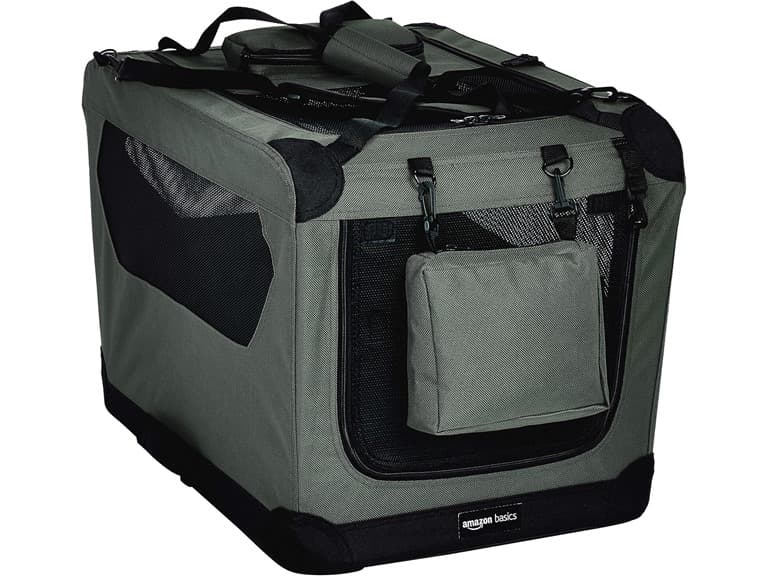 Amazon Basics Portable Soft Pet Crate 36x23.4" GREY - Image 1