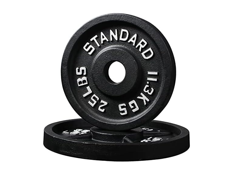 Signature Fitness Olympic 2-Inch Cast Iron Plate Weight Plate , 25LB Pair - Image 1