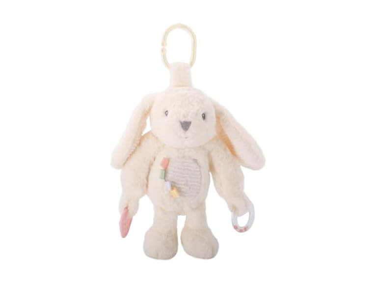 Linzy 10" Beige Bunny Baby Stroller Toy - Image 1