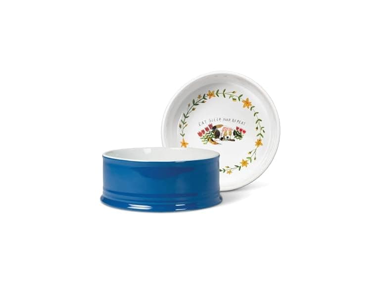 Fringe Studio EAT, Sleep, NAP Navy Small Pet Bowl - Image 1