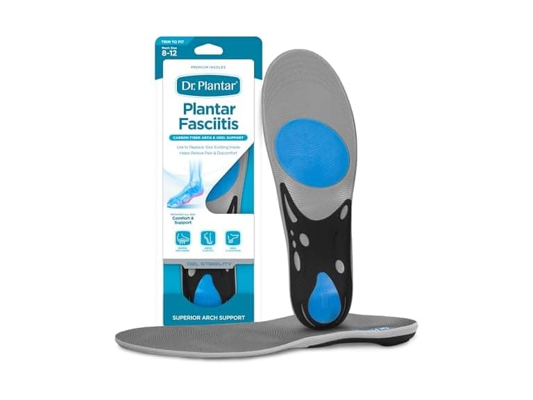 Dr. Plantar Insoles for Men, Sizes 8-12, Trim to Fit, - Image 1