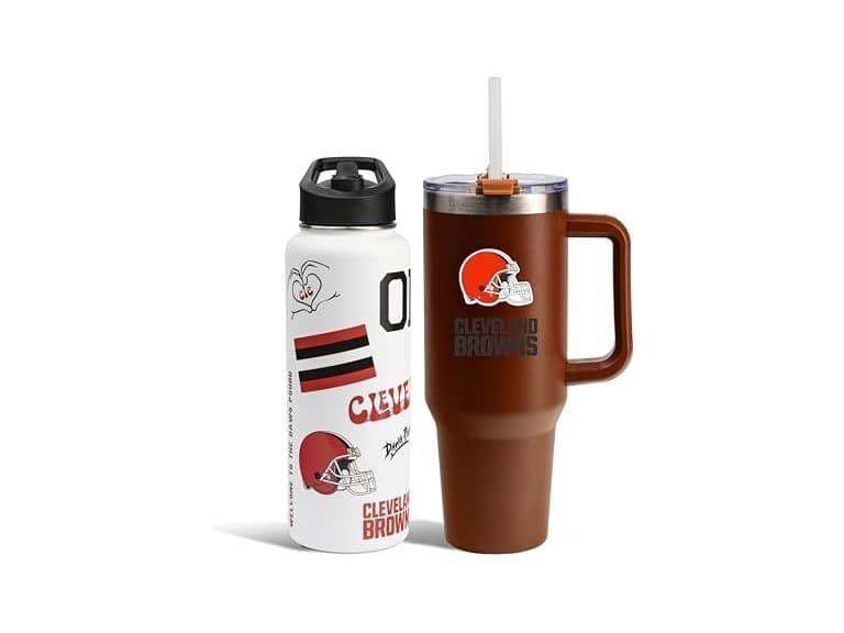 CLEVELAND BROWNS Bottle & Tumbler Set - Image 1