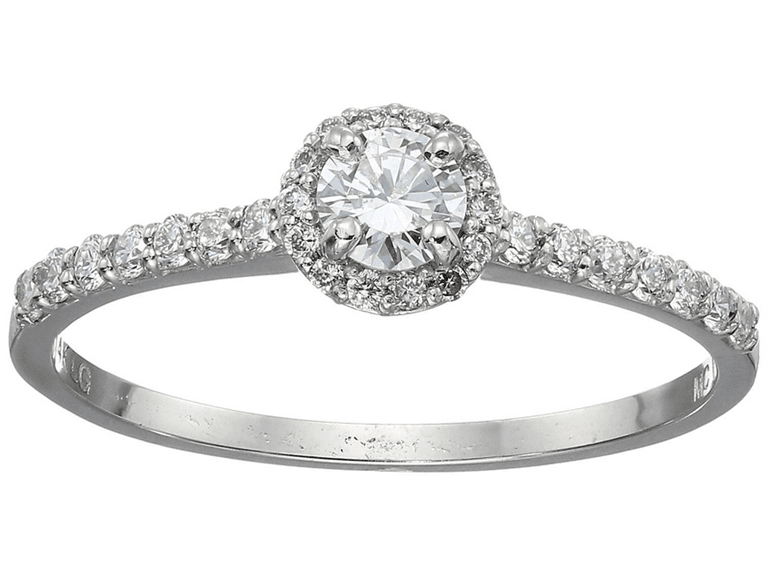 Amazon Essentials Women Ring Halo White Gold - Image 1