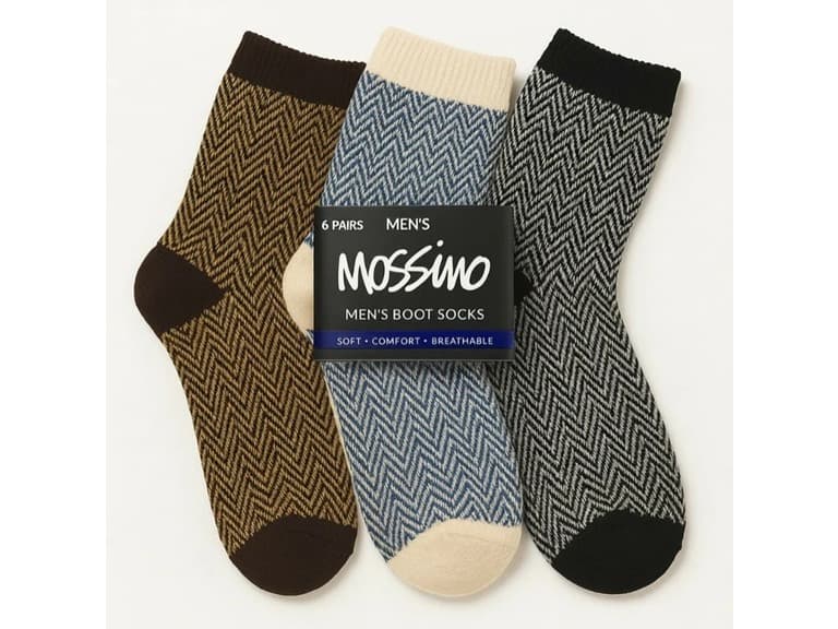 6-Pairs Mossimo Men’s Boot Socks - Image 1