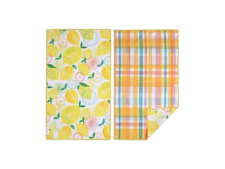 WerkShoppe Lemon Plaid Microfiber Towel - Image 1