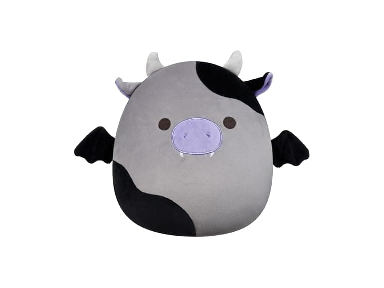 Squishmallows Original 12" Bridgette Grey and Black Cow Bat - Image 1