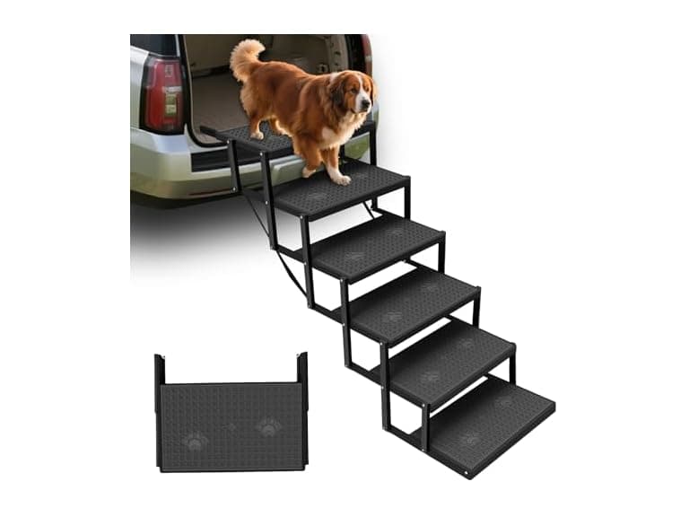 YACONA dog steps for car 6 steps Black - Image 1