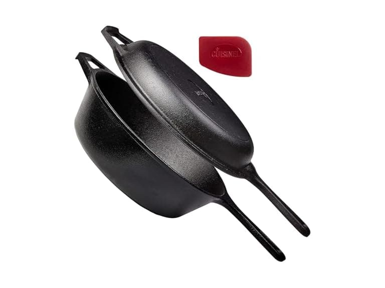 Cuisinel Cast Iron Skillet + Lid, 2-in-1 - Image 1
