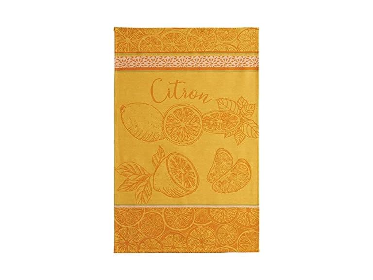 Coucke French Cotton Jacquard Towel, Citron - Image 1