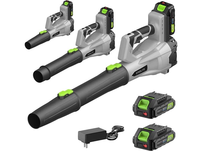 STEELITE 21V Cordless Leaf Blower | 2 Batteries (Open Box) - Image 1