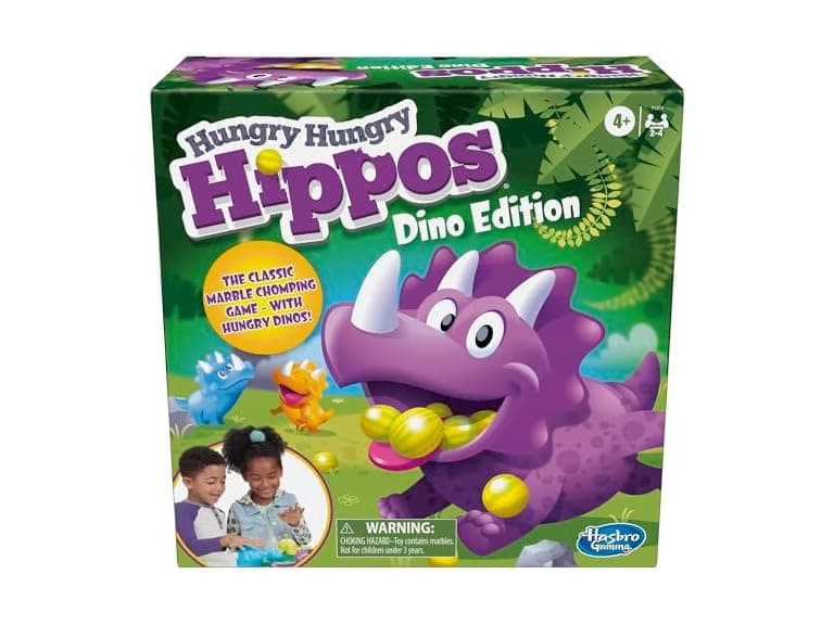 Hungry Hungry Hippos Dino Edition Board Game - Image 1