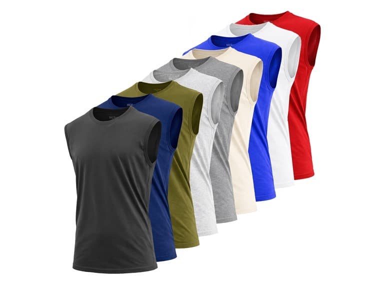 5Pk Mens 100% Cotton Muscle Tee - Image 1