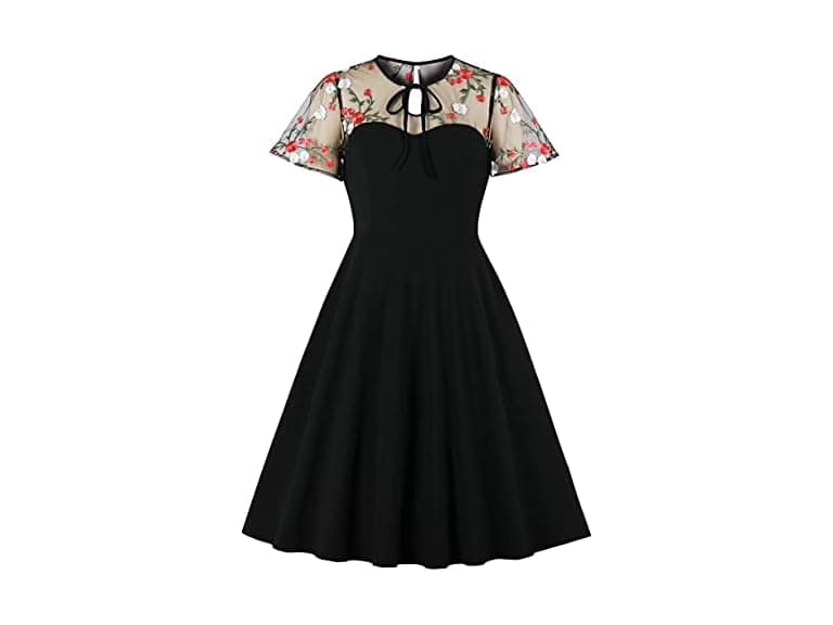 Wellwits Women (16-18 Plus) Mesh Neck 3XL Dress - Image 1