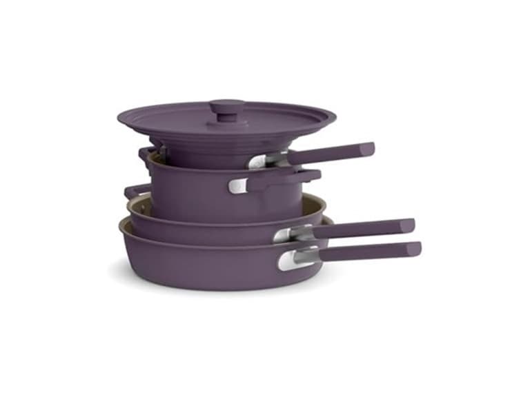 BELLA 9-Piece StoreMore Cookware Set Plum - Image 1