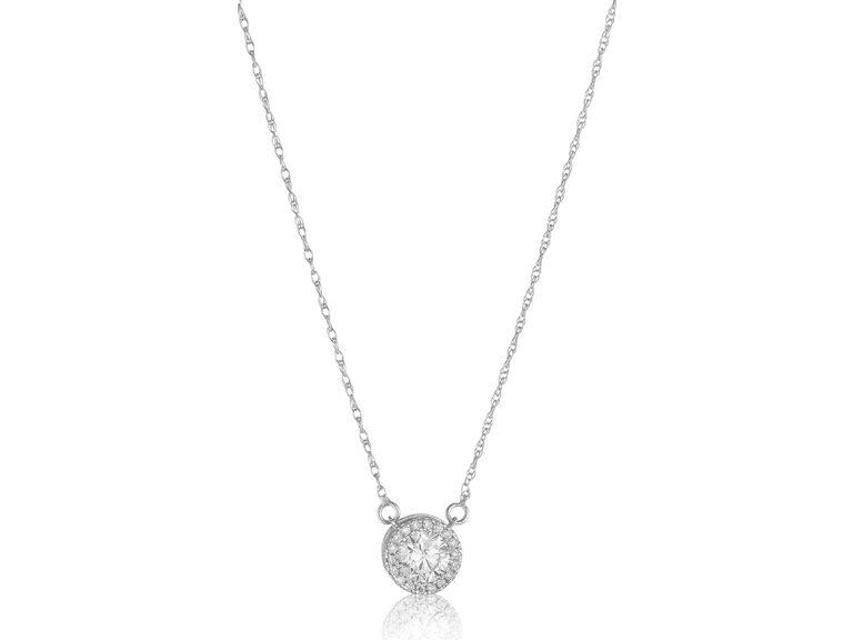 Amazon Essentials Necklace Halo 0.75ct White Gold - Image 1