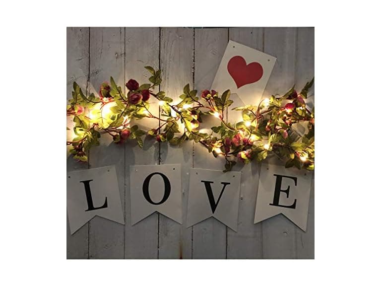 Fielegen 20 LED Rose Flower String Lights - 7.2ft - Image 1