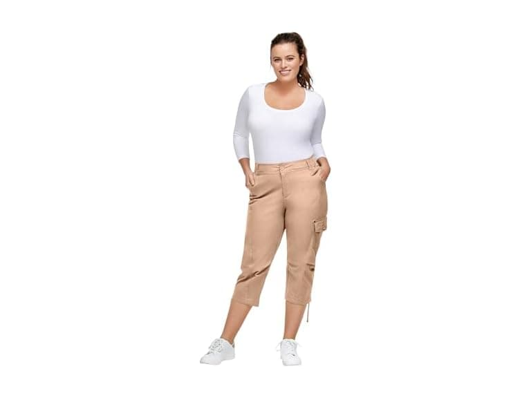 Ellos Women (24) Stretch Cargo Capris Front Pants - Image 1