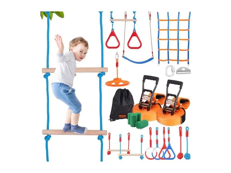 Ninja Warrior Obstacle Course for Kids, 2 x 60ft - Image 1