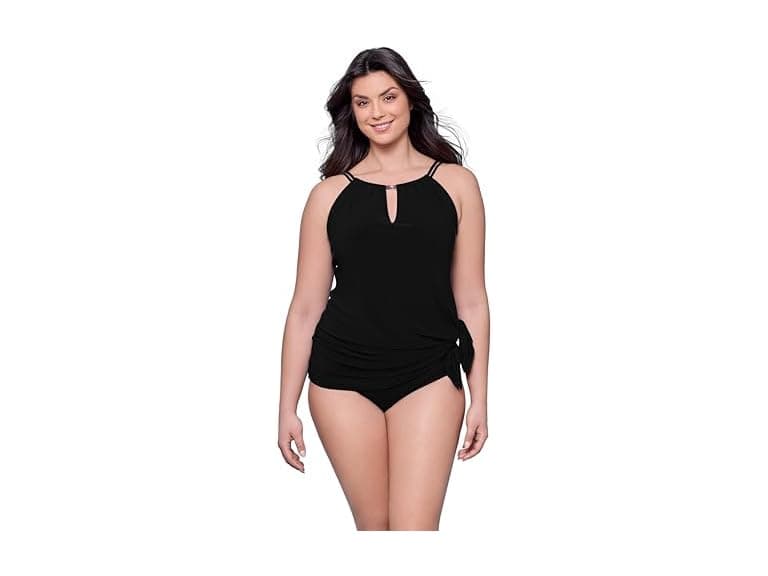 Aqua Green Women Keyhole Neckline Swimdress - Image 1
