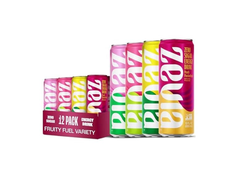 12PK Zevia Zero Sugar Energy Drink, Fruity Fuel - Image 1