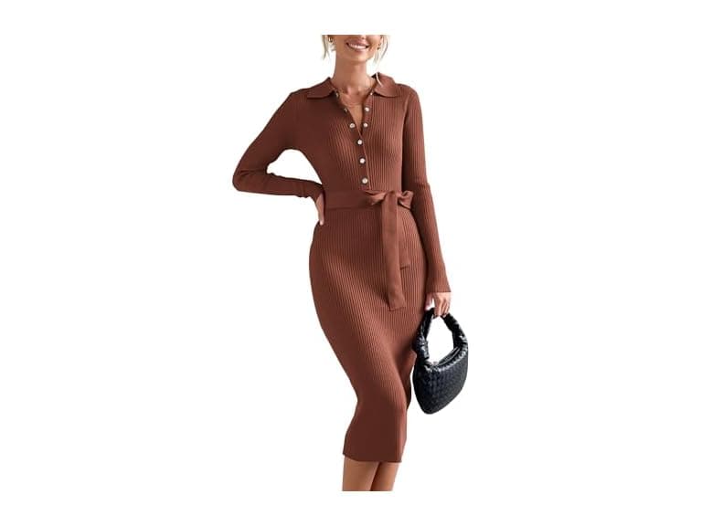 Btfbm Women (M) Long Sleeve Bodycon Sweater Dress - Image 1