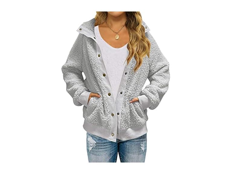 Tecrew Women (S) Winter Sherpa Fleece Button Coat - Image 1