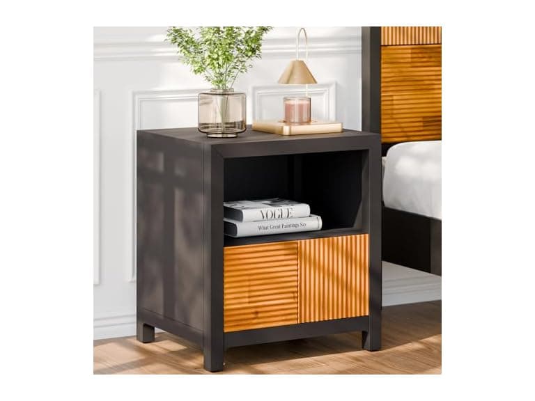 Bme Madia Wood Nightstand Black Teak - Image 1