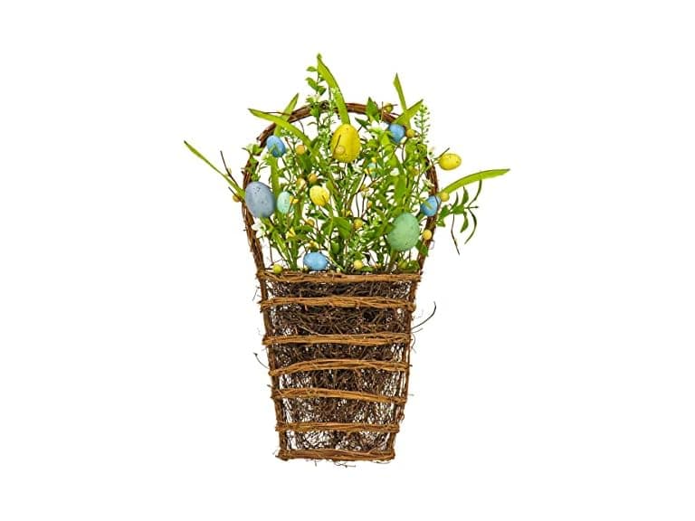 National Tree Company 18" Artificial Hanging Wall Basket - Image 1