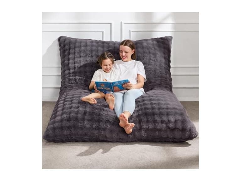 Dark Grey 3 in 1 Bean Bag Chair (Open Box) - Image 1