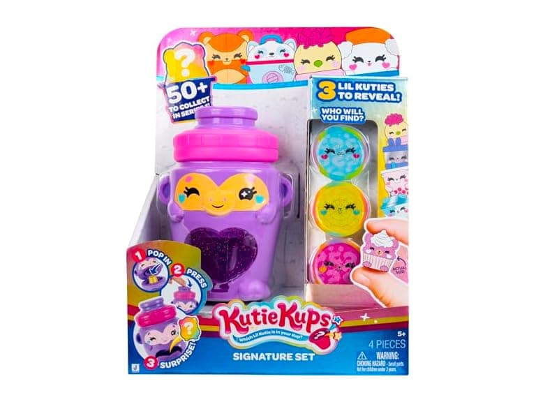 Kutie Kups - 4” Purple Water Bottle Monkey Kutie - Image 1