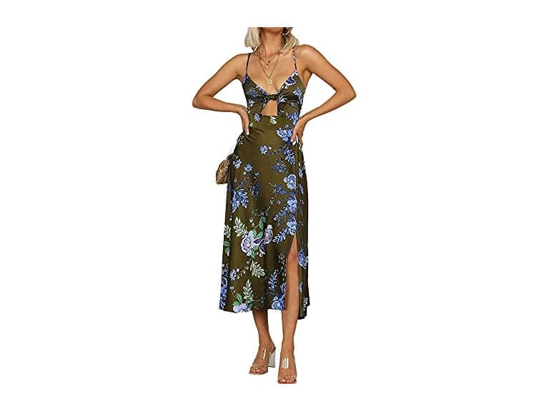Fashionme Women (L) Spaghetti Strap Midi Cutout - Image 1