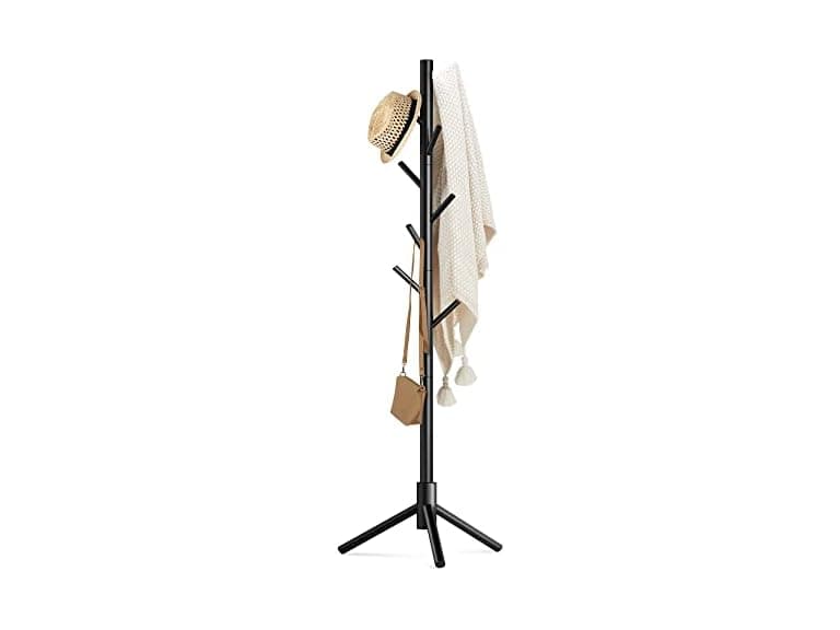 Wooden Coat Rack Stand with 8 Hooks - Image 1