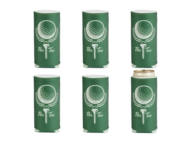 Fun Express 6 1/2" Golf Party Slim Can Coolers - 12 Piece - Image 1
