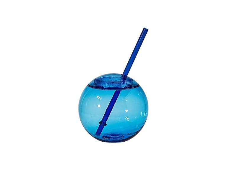 Fun Express Blue Round Cups with Straw - 25 Pieces - Image 1