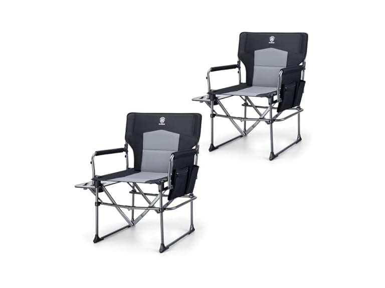 EVER ADVANCED Black Camping Chair 2 Pack - Image 1