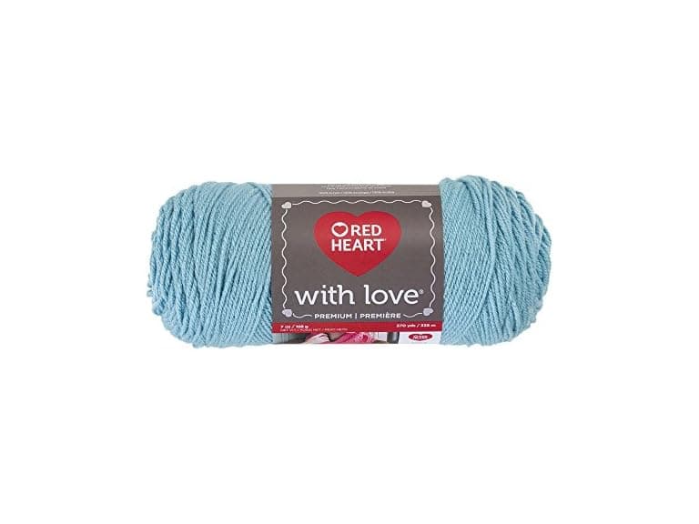 Red Heart 10016768 With Love Yarn, Iced Aqua - Image 1