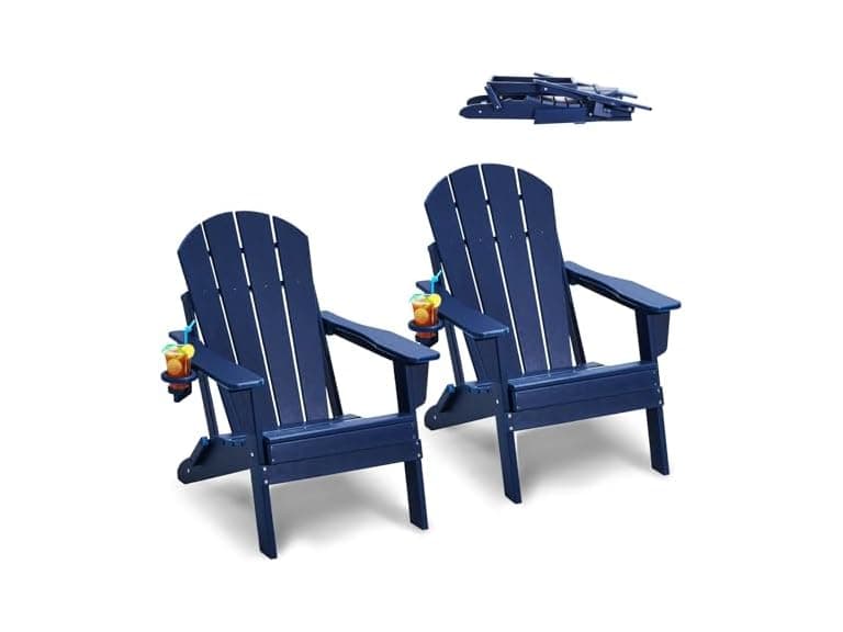 Adirondack Chair Plastic, Set of 2 All-Weather - Image 1