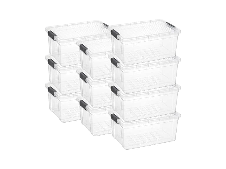 Superio Clear Storage Box with Lid, 36 Quart 10 Pack - Image 1